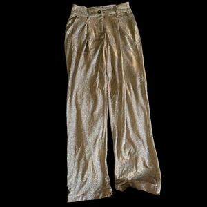 Shimmering Gold Wide-Leg Pants